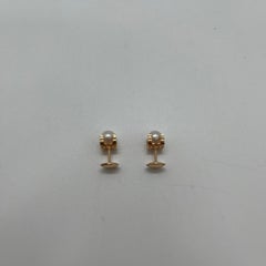 Cartier C de Cartier 18K Rose‑Gold Pearl Bull‑Head‑Style Stud Earrings