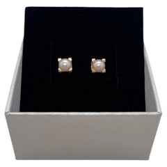 Cartier C de Cartier 18K Rose‑Gold Pearl Bull‑Head‑Style Stud Earrings