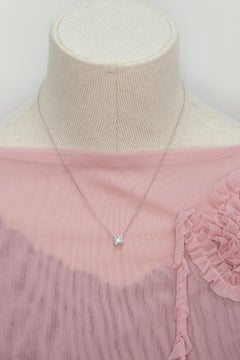 Cartier C de Cartier 18K WG GIA certified 0.75ct Diamond Solitaire Necklace