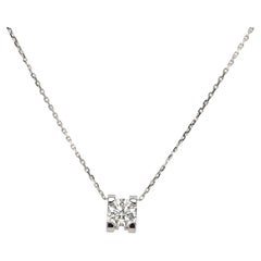 Cartier C de Cartier 18K WG GIA certified 0.75ct Diamond Solitaire Necklace