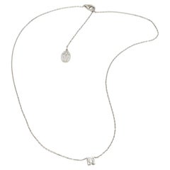 Cartier C de Cartier 18K WG GIA Certified Diamond Solitaire Necklace