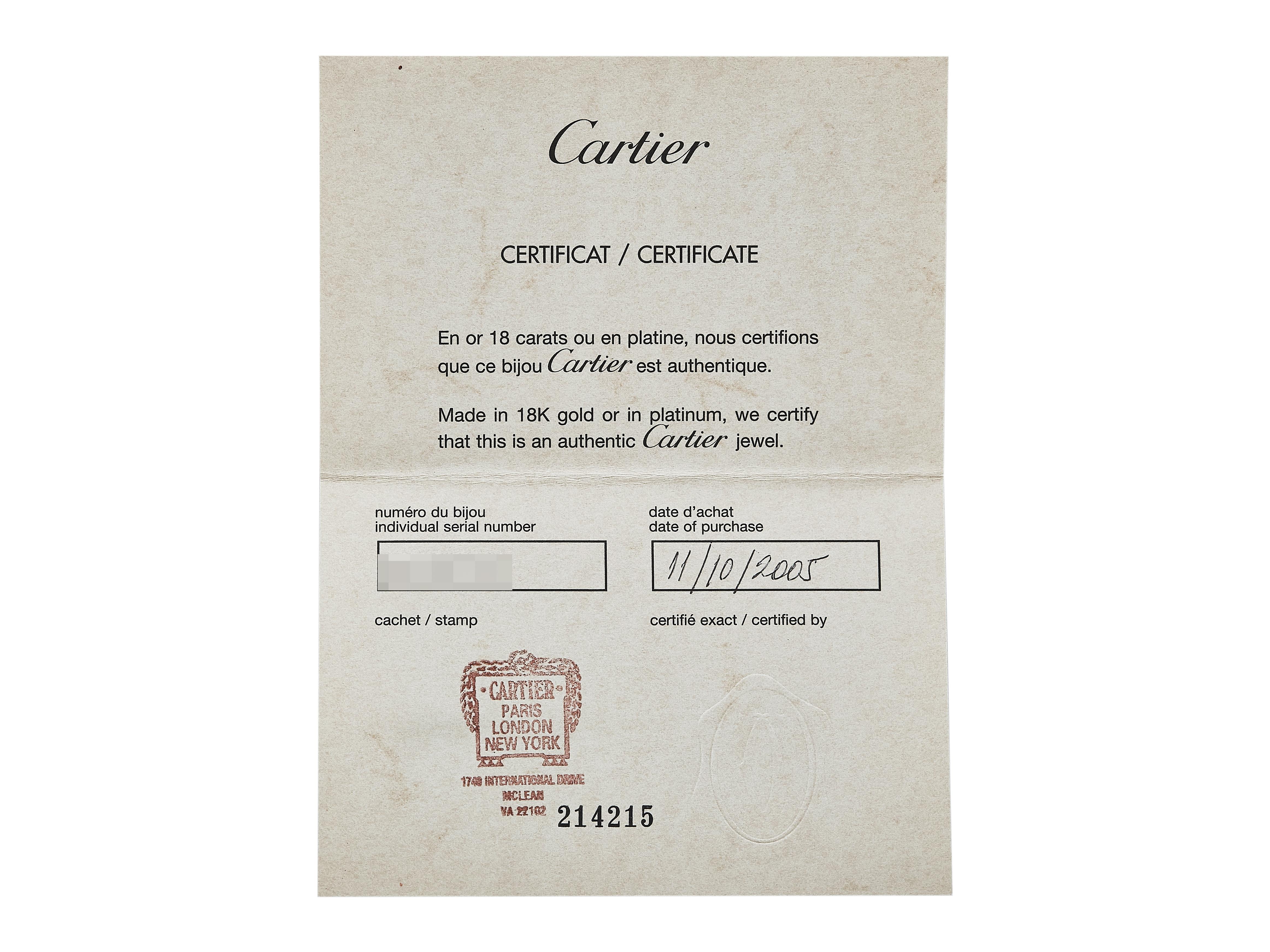 Anello con diamanti in oro bianco 18 carati A.I.C. di Cartier In condizioni ottime in vendita a New York, NY