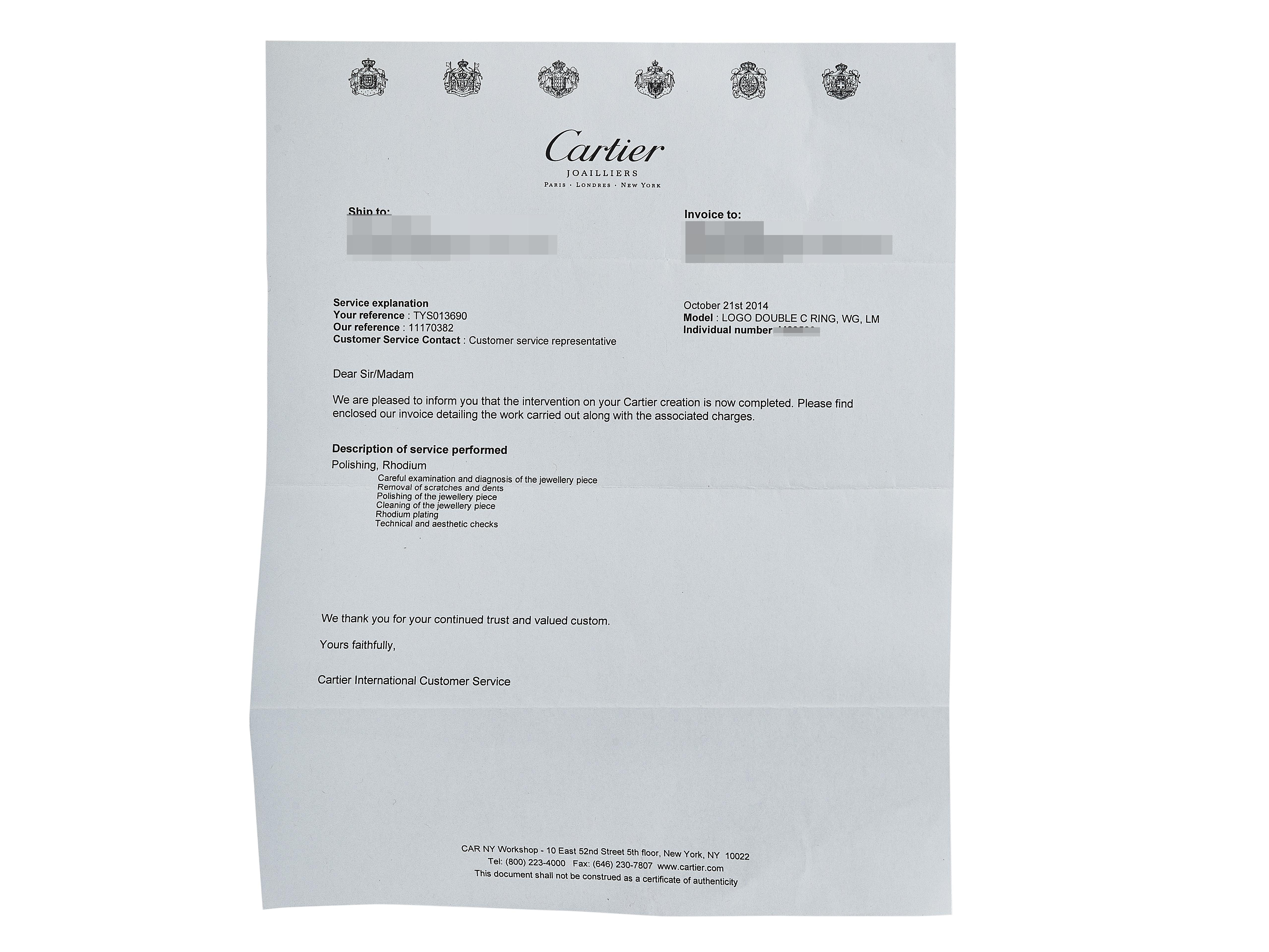 Anello con diamanti in oro bianco 18 carati A.I.C. di Cartier in vendita 1