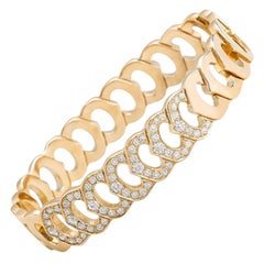 Cartier C de Cartier 18K Yellow and Rose Gold Diamond Link Bracelet