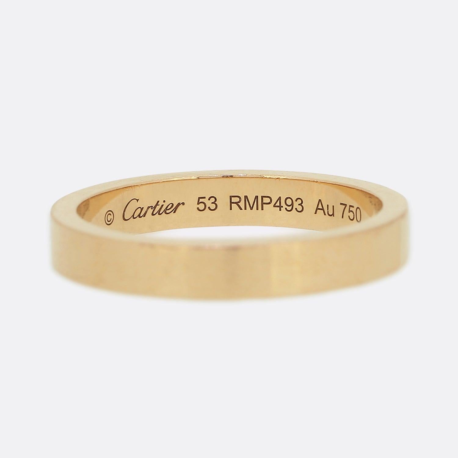 Brilliant Cut Cartier C De Cartier 3mm Wedding Ring For Sale