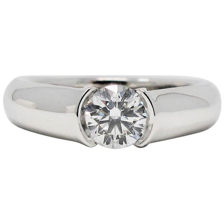 Cartier C De Cartier 53 Round Diamond Solitaire Platinum Engagement Cartier C De Cartier 53 Round Diamond Solitaire Platinum Engagement