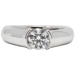 Cartier C de Cartier .53 Round Diamond Solitaire Platinum Engagement Ring