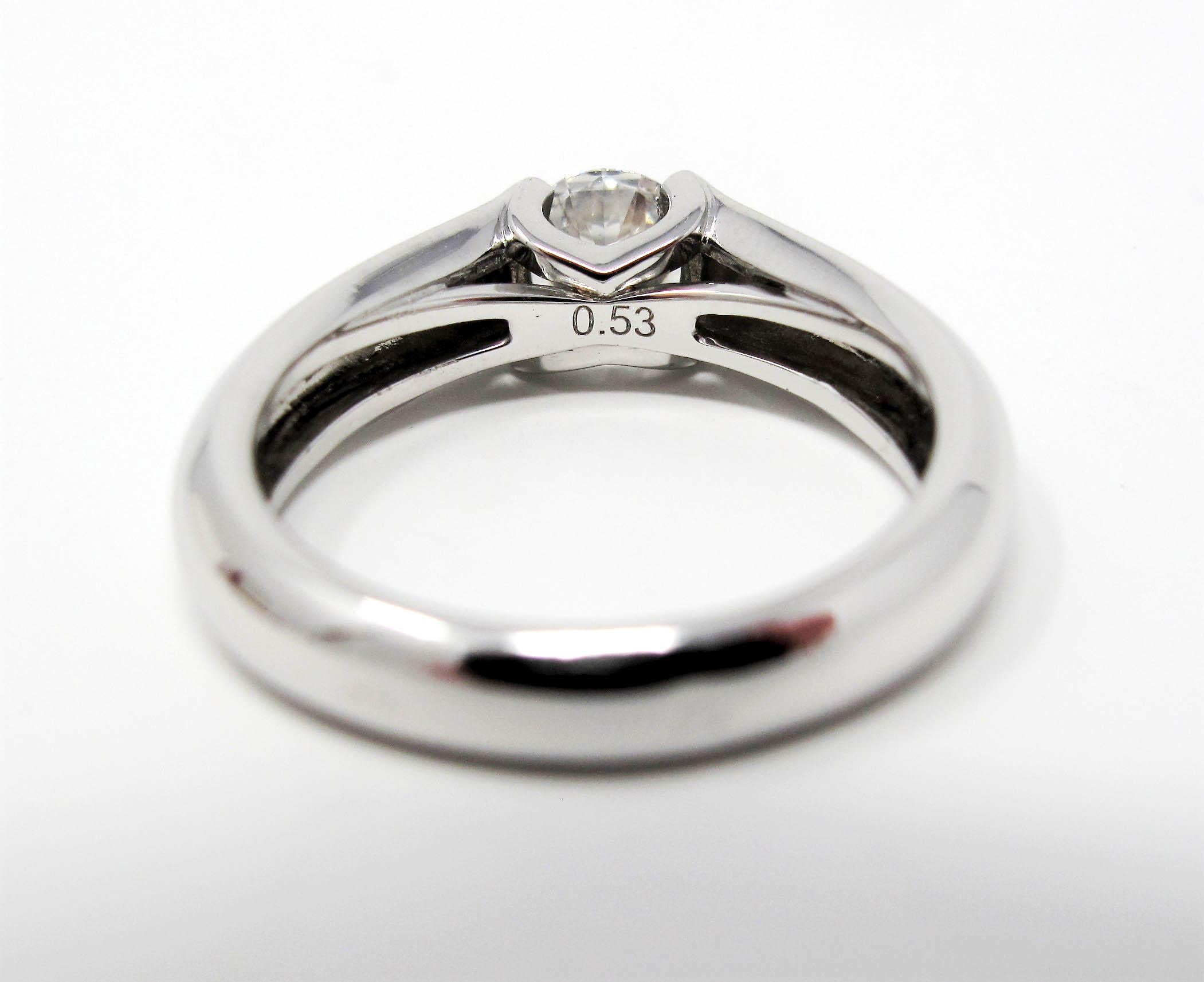 Cartier C de Cartier .53 Round Diamond Solitaire Platinum Engagement Ring 2
