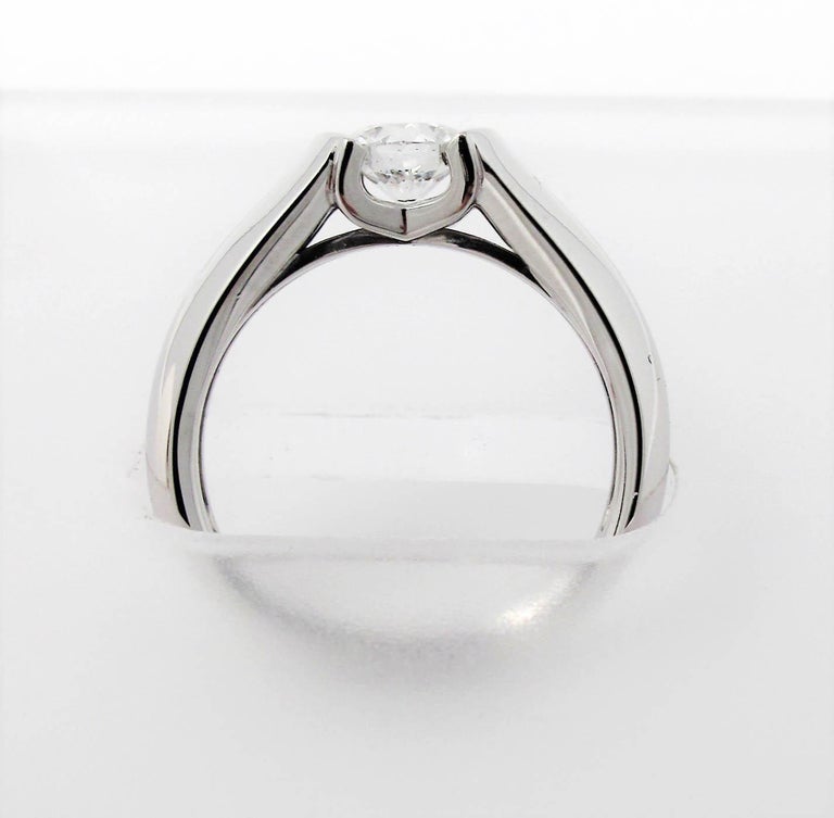 Cartier C de Cartier .53 Round Diamond Solitaire Platinum Engagement Ring  at 1stDibs