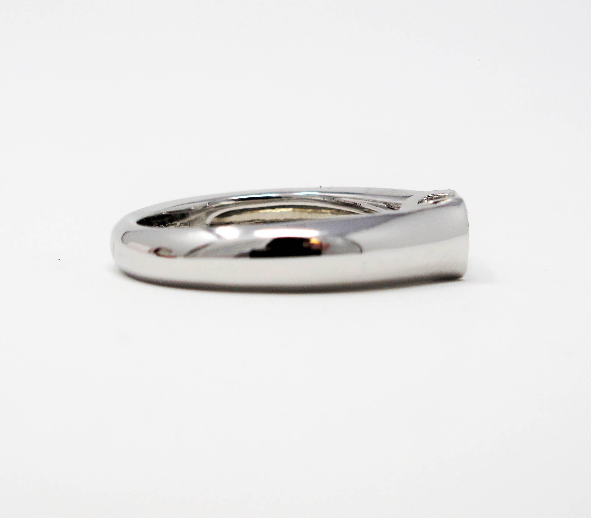 Cartier C de Cartier .53 Round Diamond Solitaire Platinum Engagement Ring In Good Condition In Scottsdale, AZ