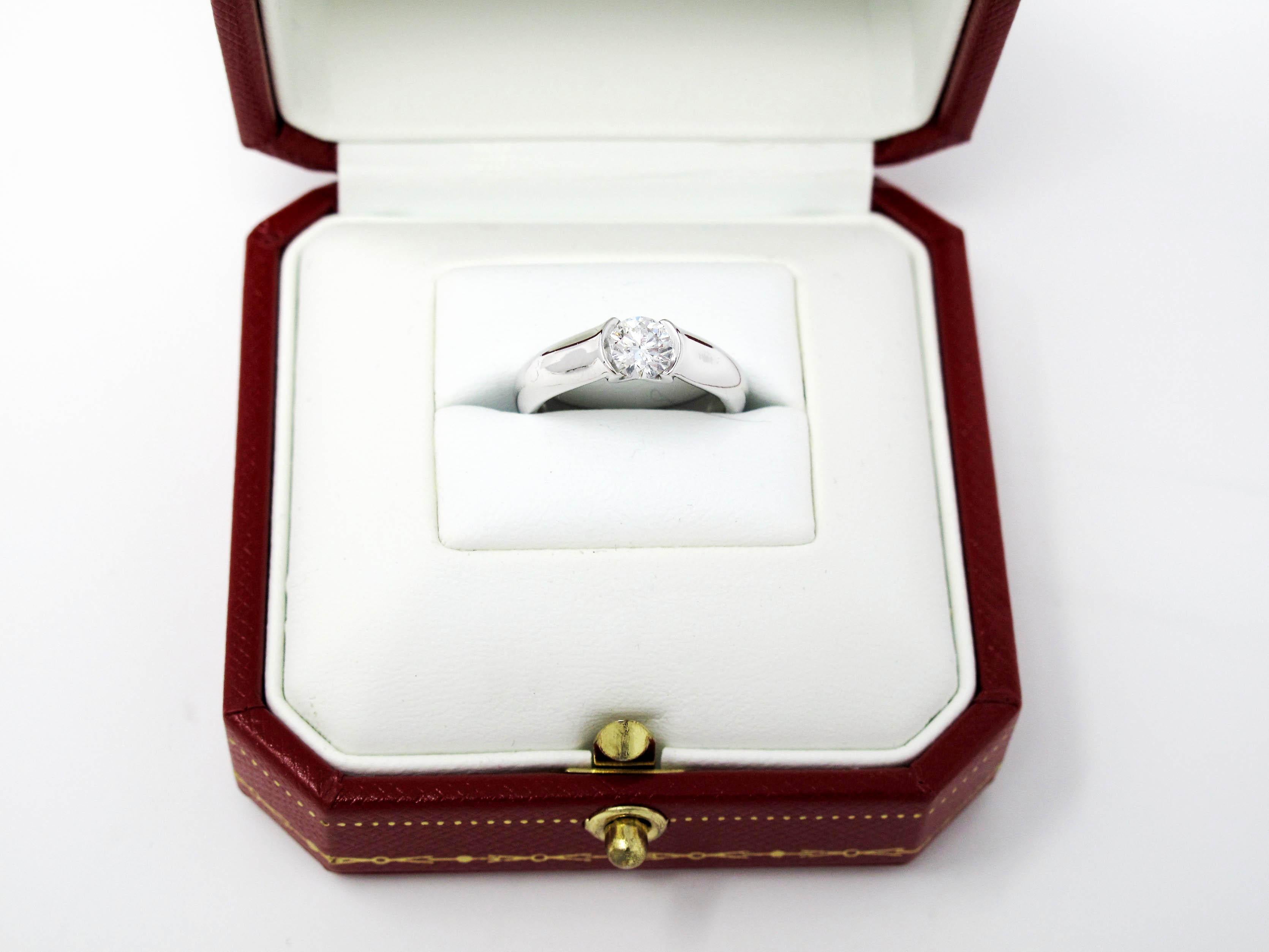 Cartier C de Cartier .53 Round Diamond Solitaire Platinum Engagement Ring 1