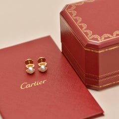 Orecchini Cartier C de Cartier con perle Akoya in oro rosa 18 carati