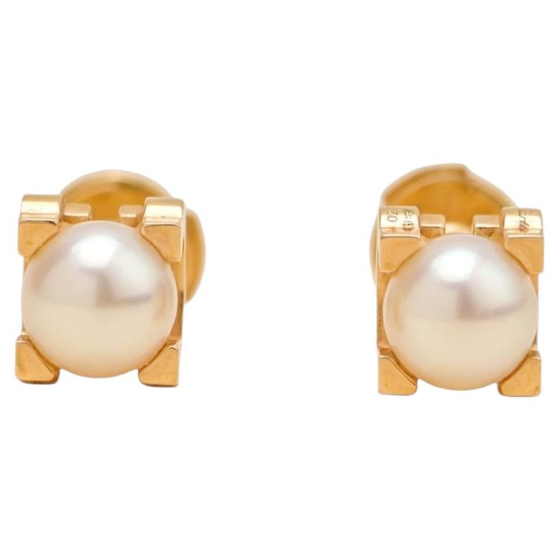 Cartier C de Cartier Akoya Pearl Earrings 18K Rose Gold