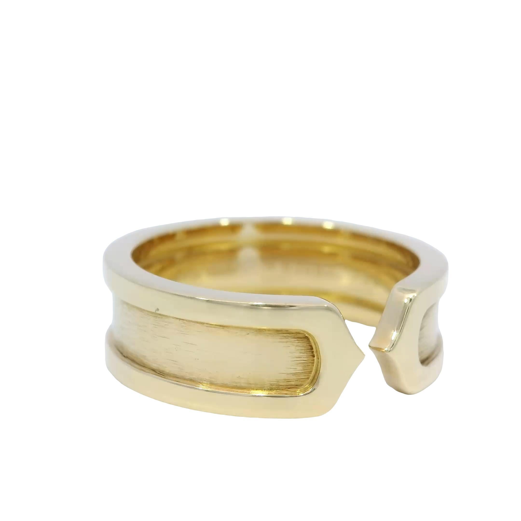 Anillo Cartier C De Cartier C2 Anillo Oro Amarillo 18K Talla 5.75 en venta 5