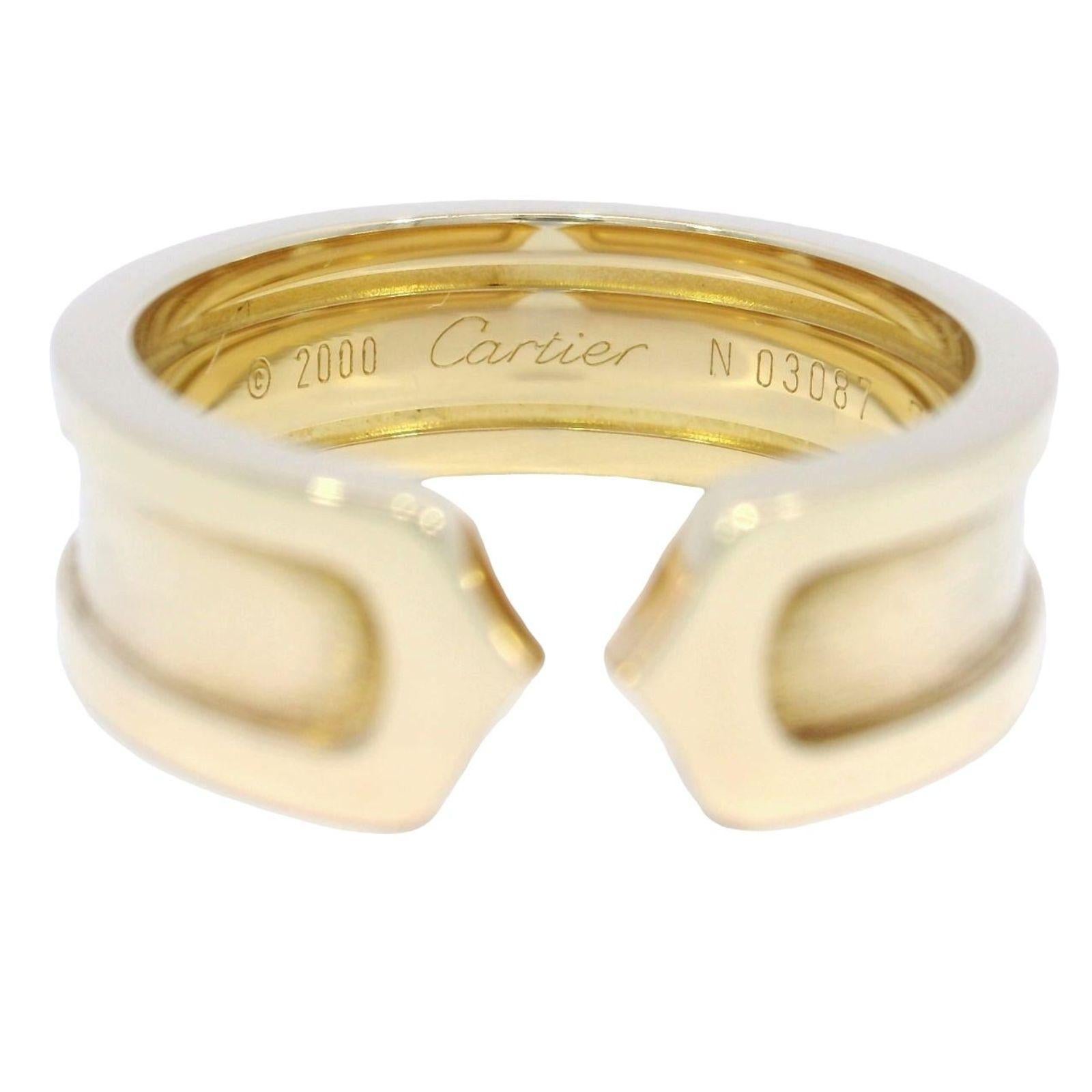 Anillo Cartier C De Cartier C2 Anillo Oro Amarillo 18K Talla 5.75 en venta 8