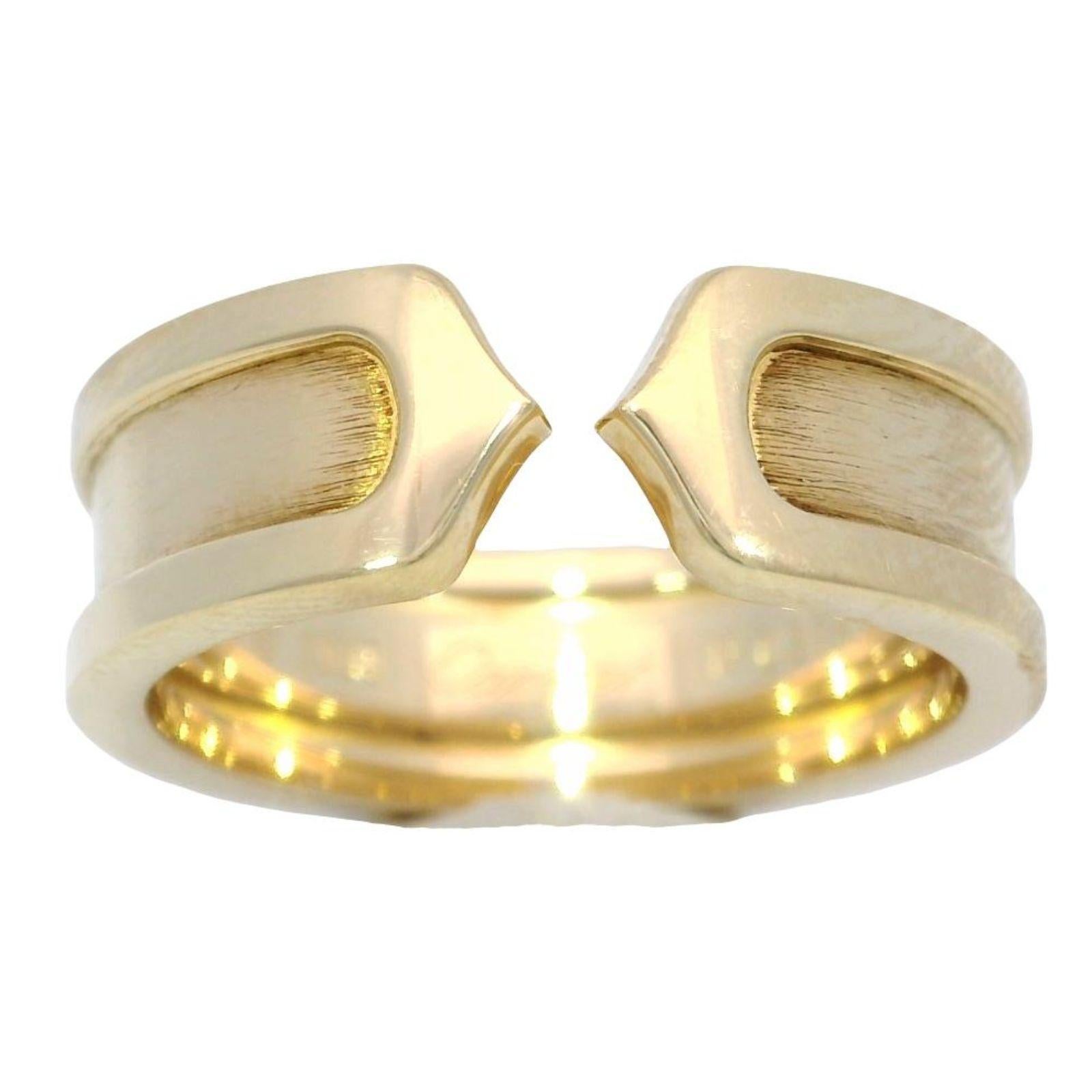 De las mujeres Anillo Cartier C De Cartier C2 Anillo Oro Amarillo 18K Talla 5.75 en venta