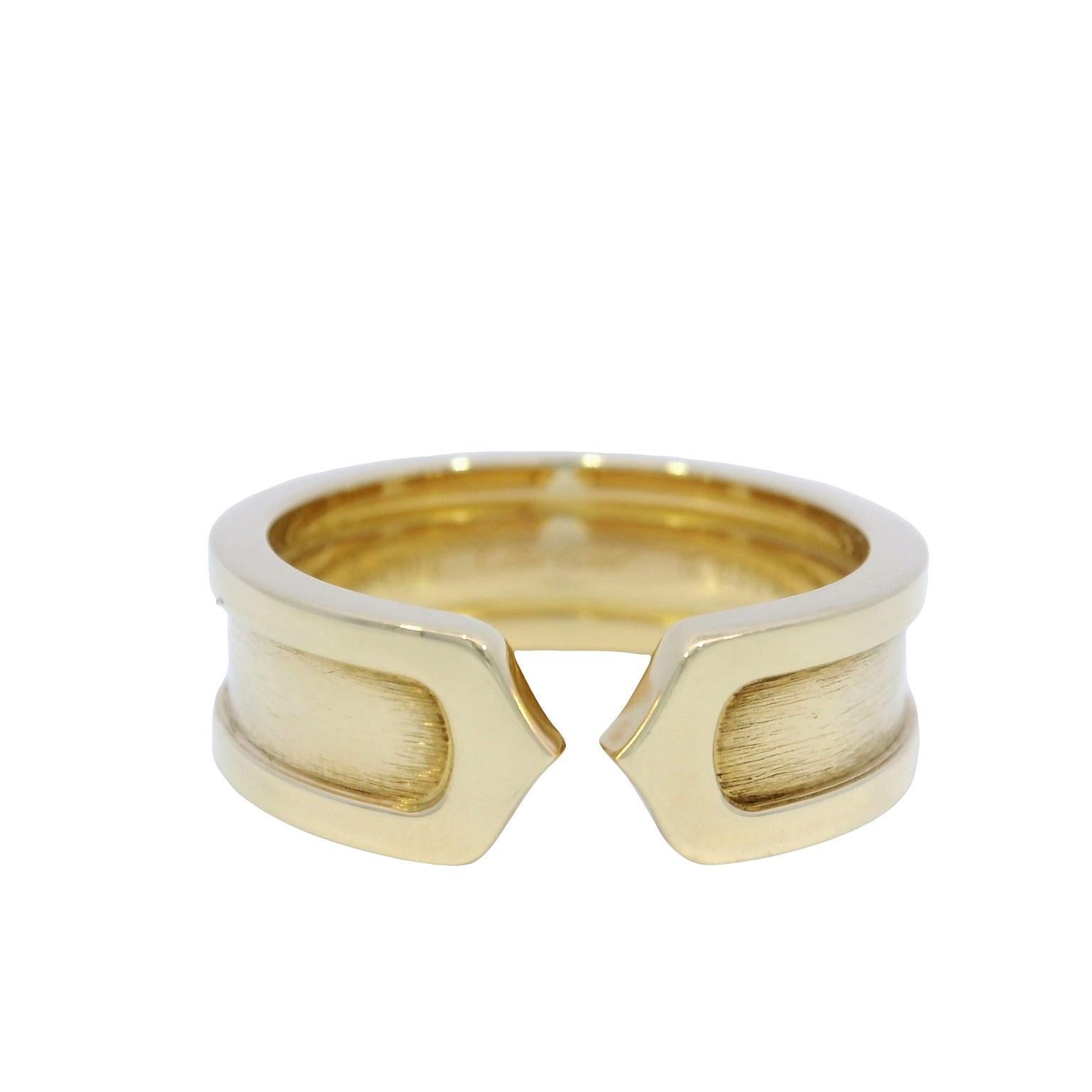 Anillo Cartier C De Cartier C2 Anillo Oro Amarillo 18K Talla 5.75 en venta 4
