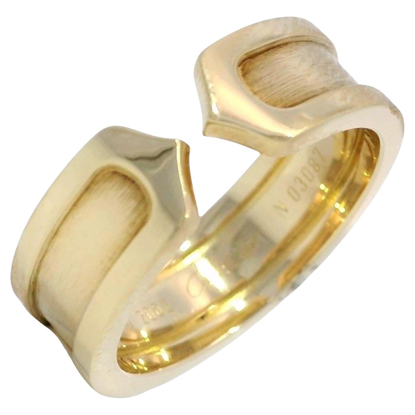 Anillo Cartier C De Cartier C2 Anillo Oro Amarillo 18K Talla 5.75 en venta