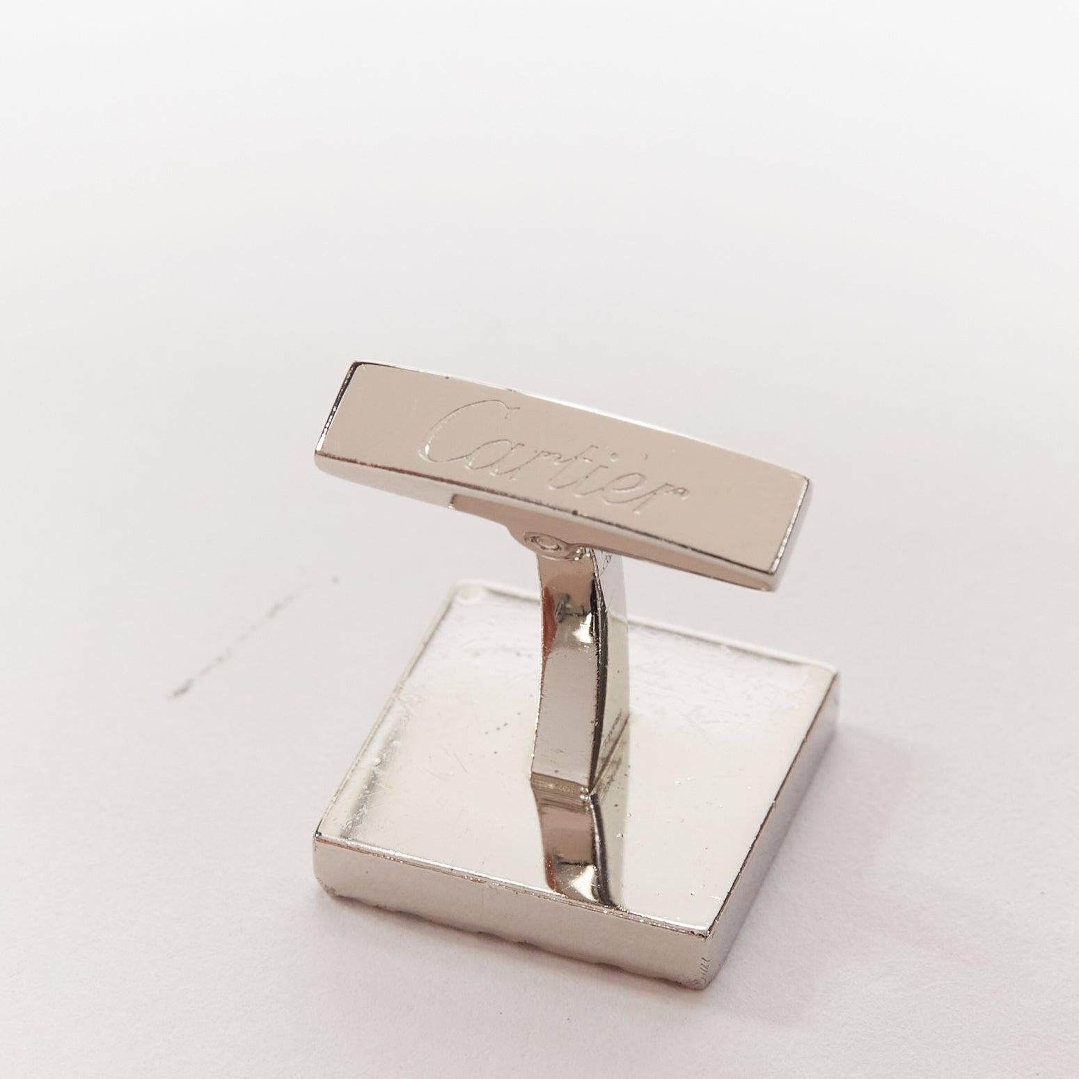 Beige CARTIER C de Cartier Decor  925 sterling silver monogram square cufflinks For Sale