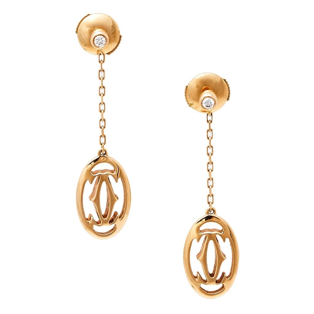 We fell in love with this Cartier pair of earrings at first glance. Look at the gorgeous yet subtle accents and picture how they will beautifully sit on your ears. The set is crafted from 18K rose gold and the diamond studs are designed to release a