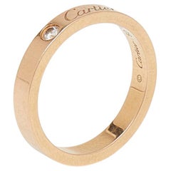 Cartier C De Cartier Diamond 18k Rose Gold Ring Size 50
