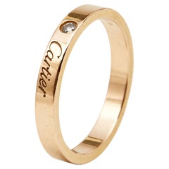Cartier C de Cartier Diamond 18k Rose Gold Wedding Band Ring Size 59