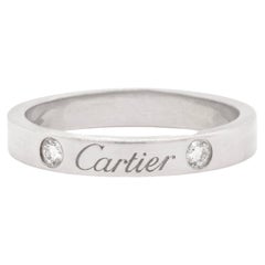 Cartier 'C De Cartier' Diamond and Platinum Wedding Band