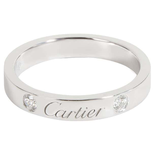 Cartier C de Cartier Diamond Band in Platinum 0.07 CTW For Sale at 1stDibs