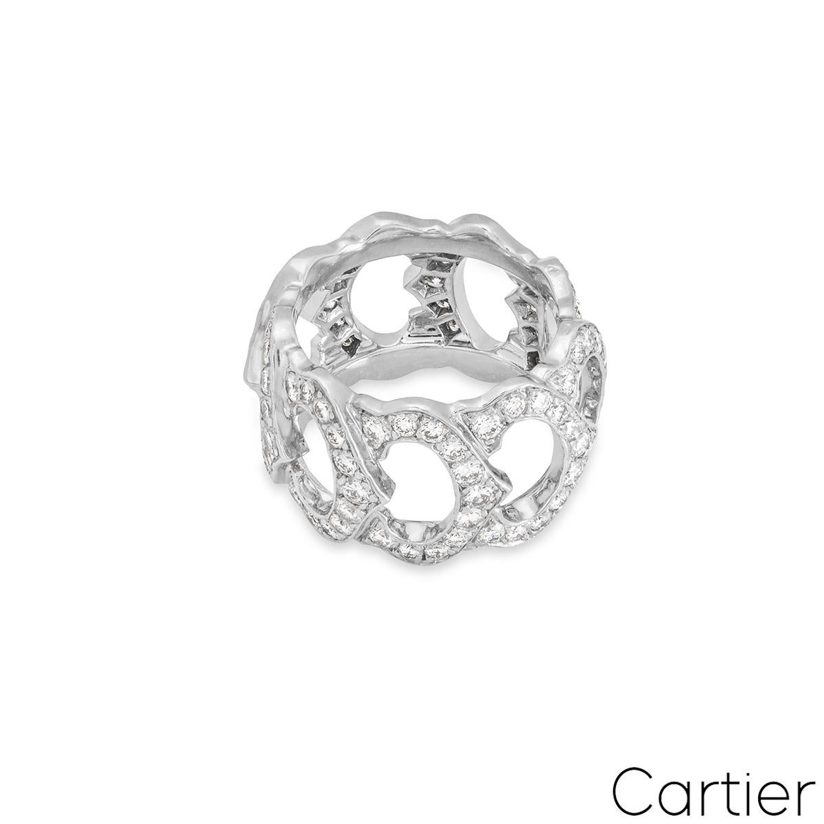 Round Cut Cartier C de Cartier Diamond Band Ring 2.25 Carat For Sale