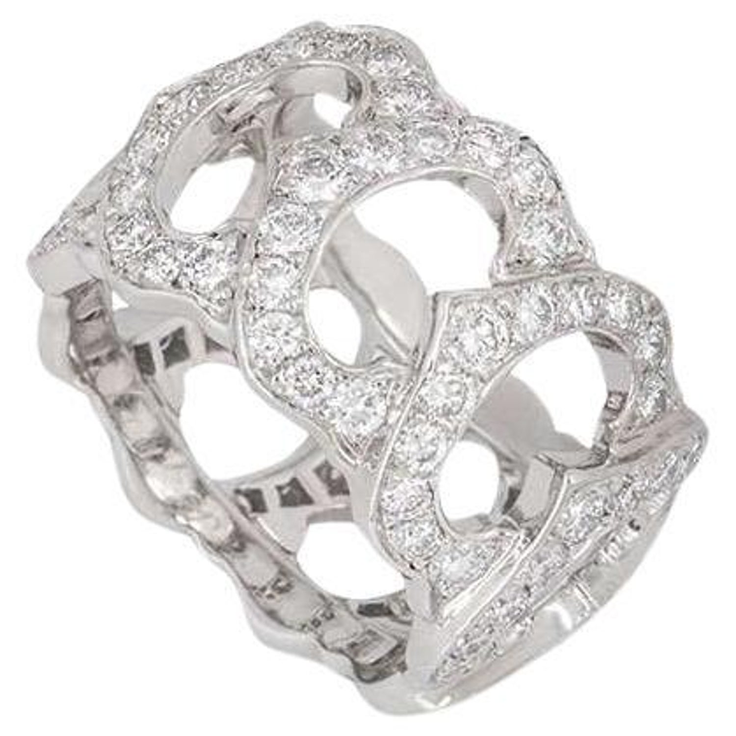 LOUIS VUITTON Diamonds Grand Bague Empreinte Ring in 750WG EU48-48.5 D8999