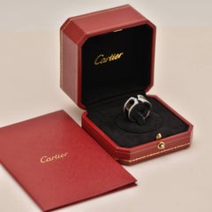 Anello Cartier C de Cartier con diamanti e smalto, in oro bianco 18 carati, misura 55