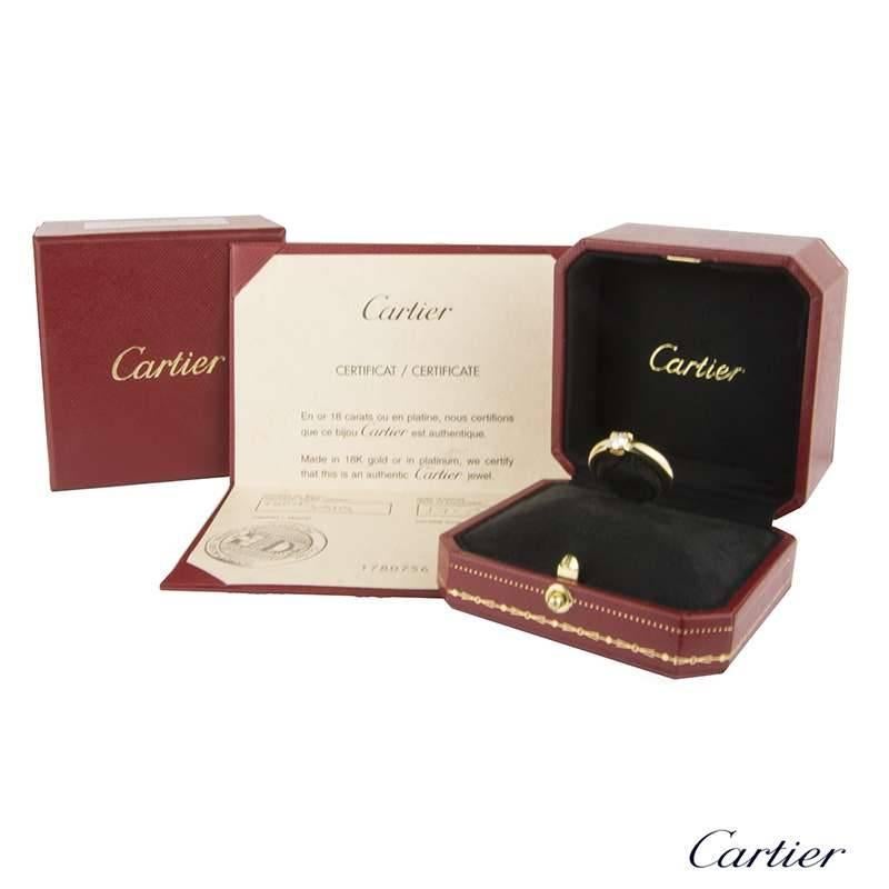 Round Cut Cartier C De Cartier Diamond Engagement Ring 0.40 Carat