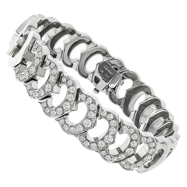 Cartier C de Cartier Diamond Gold Link Bracelet