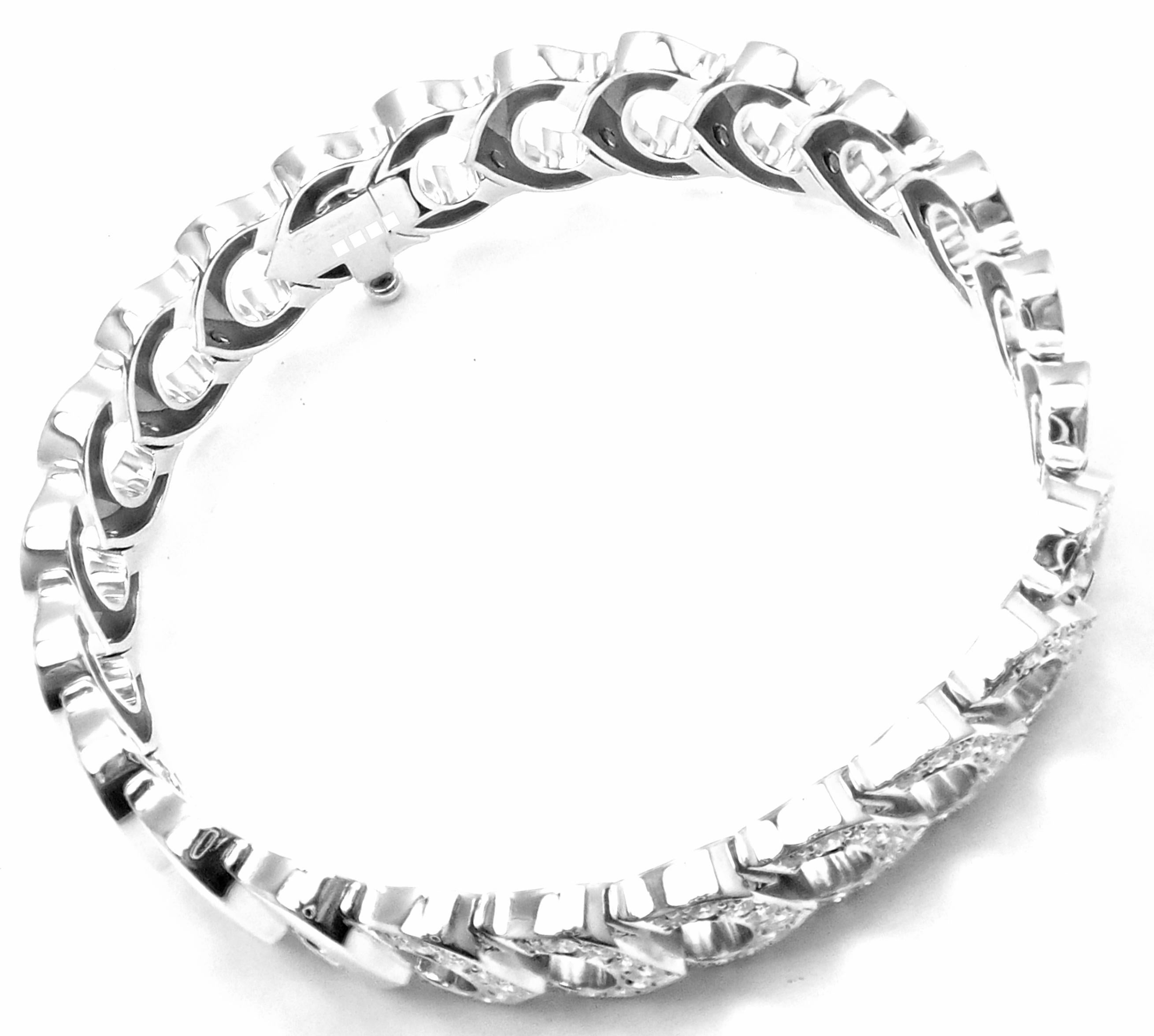 Women's or Men's Cartier C De Cartier Diamond Link White Gold Bracelet
