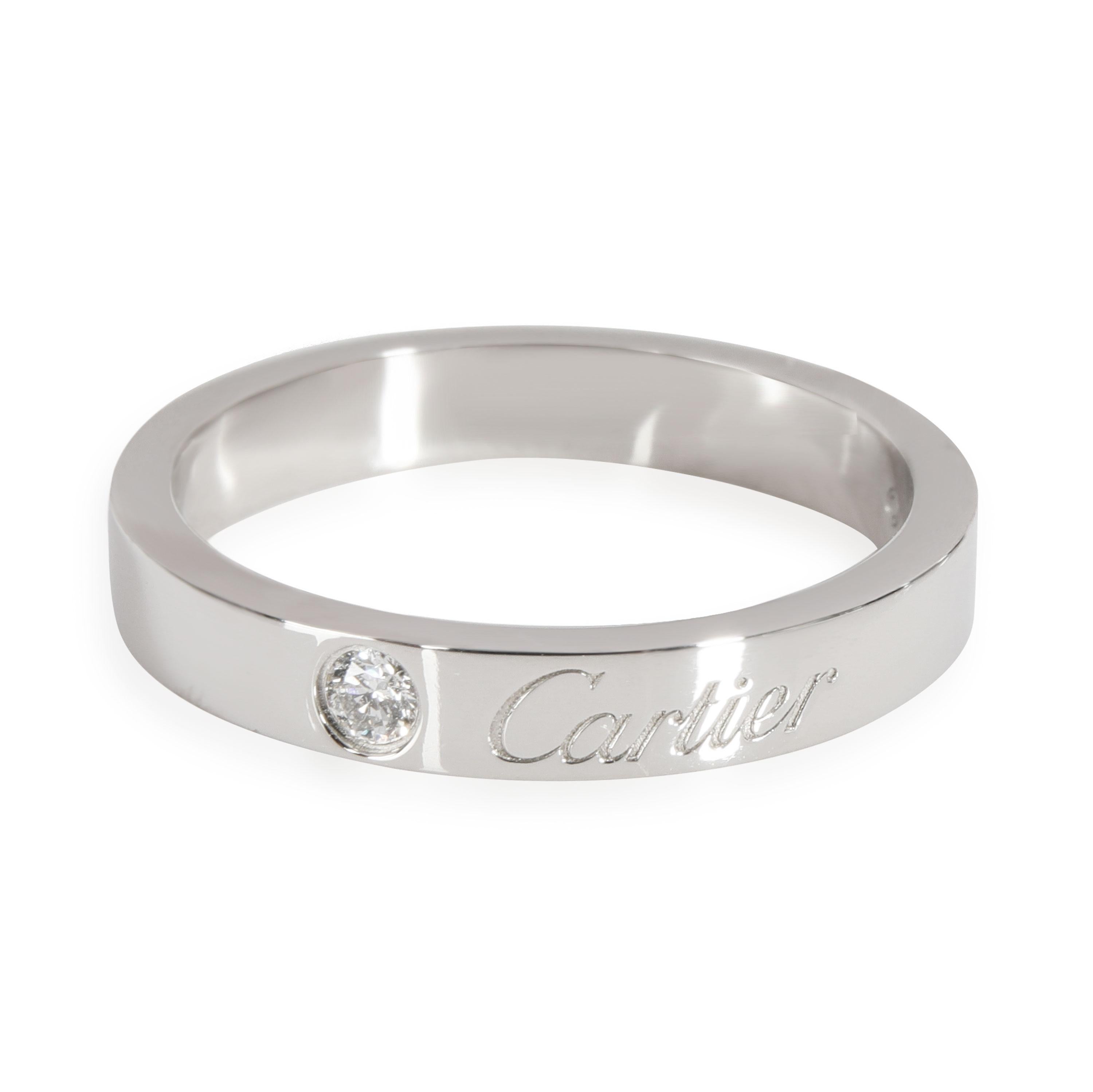 Cartier C de Cartier Diamond Ring in Platinum 0.03 CTW In Excellent Condition In New York, NY