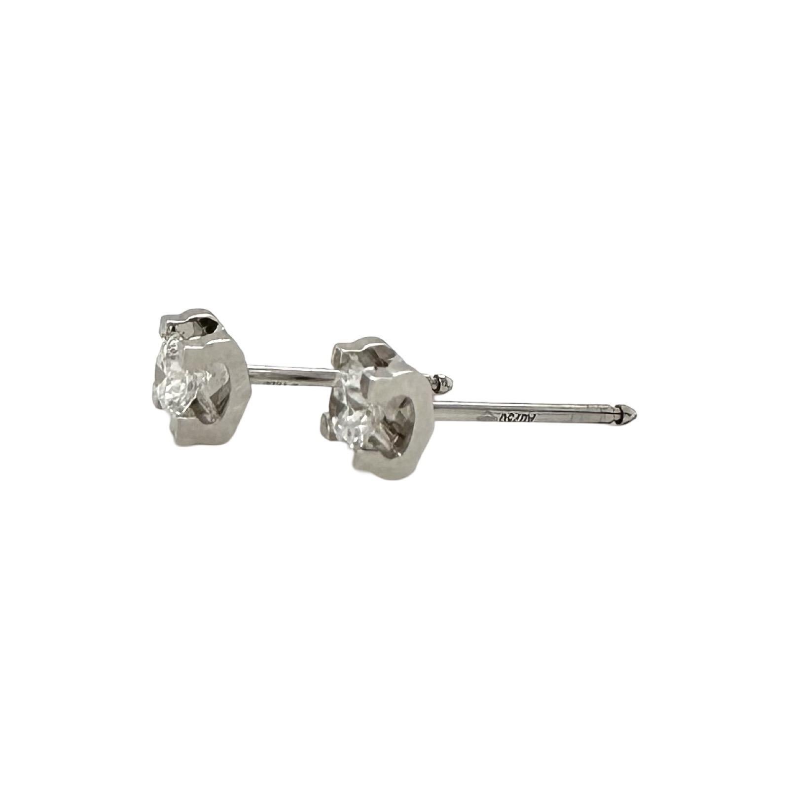 Cartier C de Cartier Diamond Stud Earrings, GIA & Cartier Certificate, Receipt In Good Condition For Sale In Miami, FL