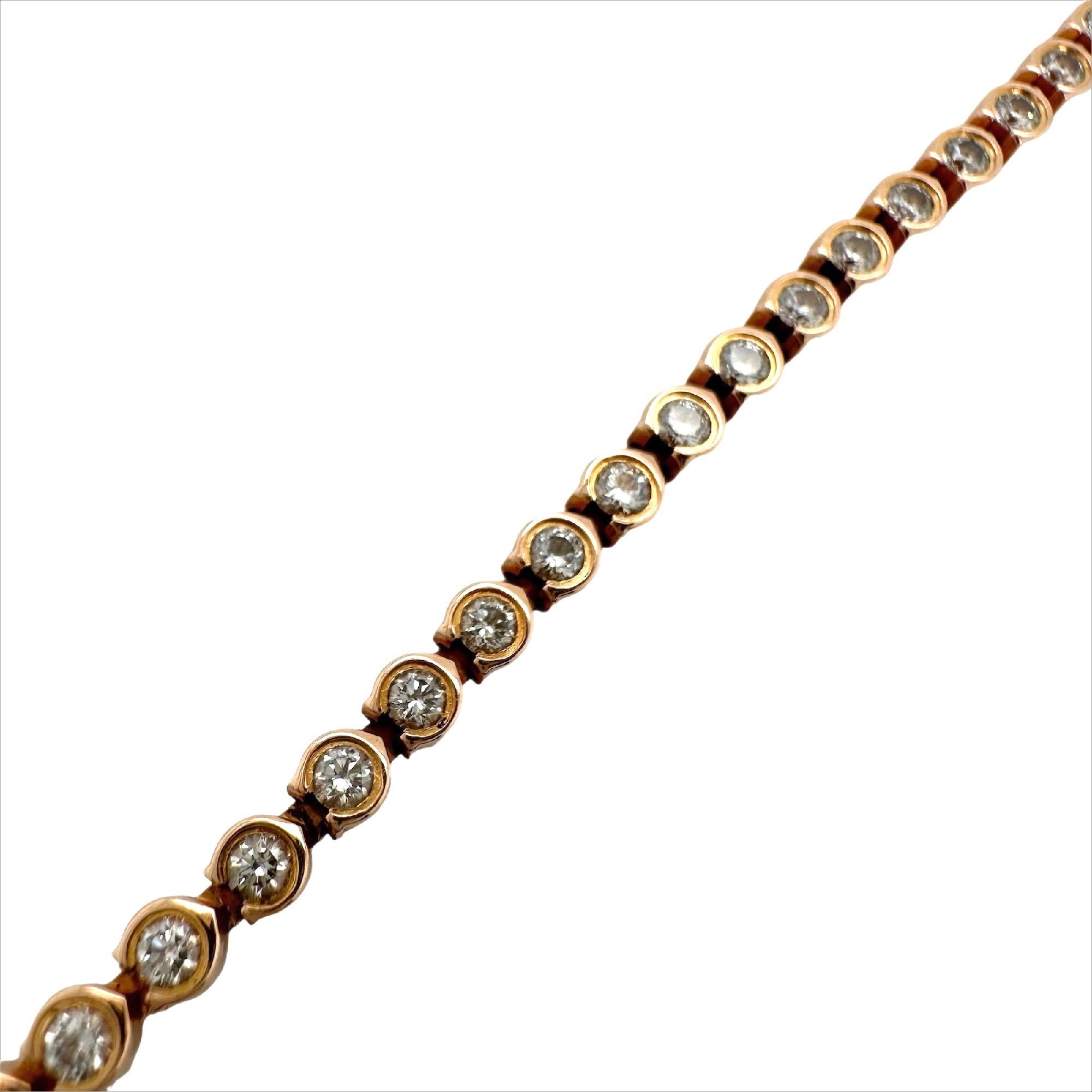 CARTIER C De Cartier Diamant-Tennisarmband aus 18 Karat Roségold 1,56 tcw 9