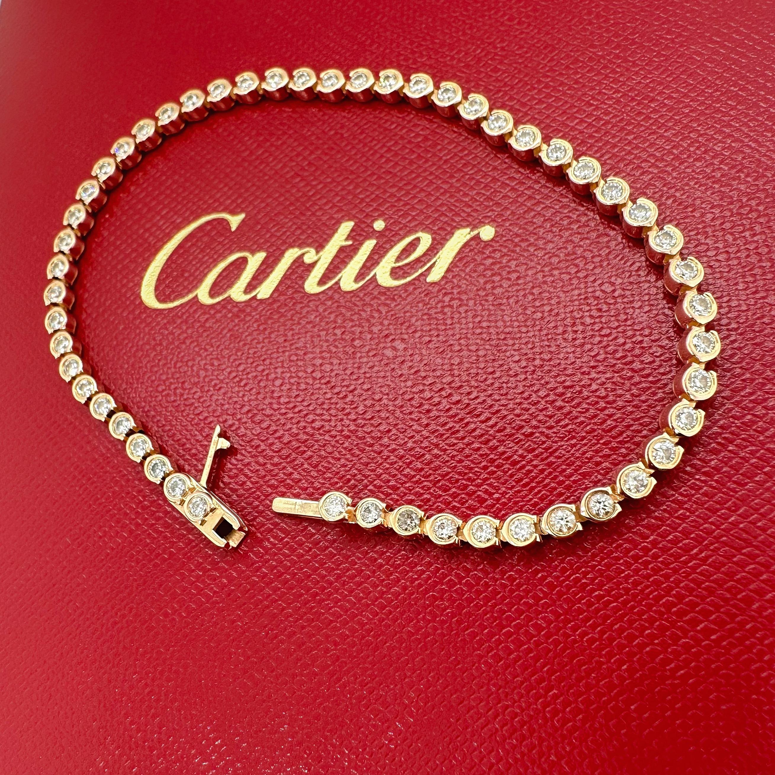 CARTIER C De Cartier Diamant-Tennisarmband aus 18 Karat Roségold 1,56 tcw 12