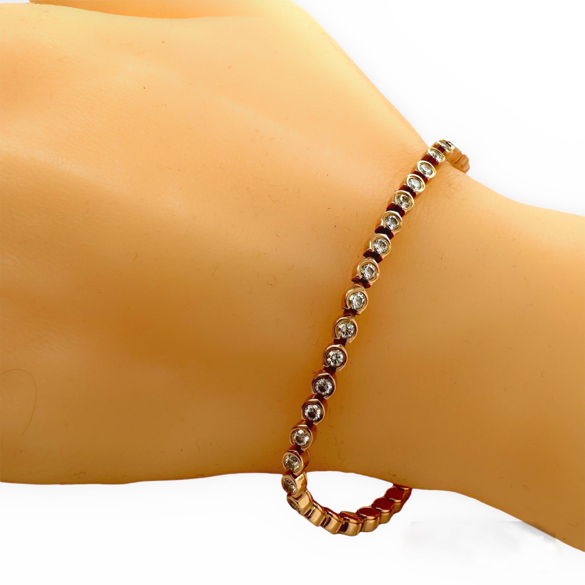 CARTIER C De Cartier Diamant-Tennisarmband aus 18 Karat Roségold 1,56 tcw 14