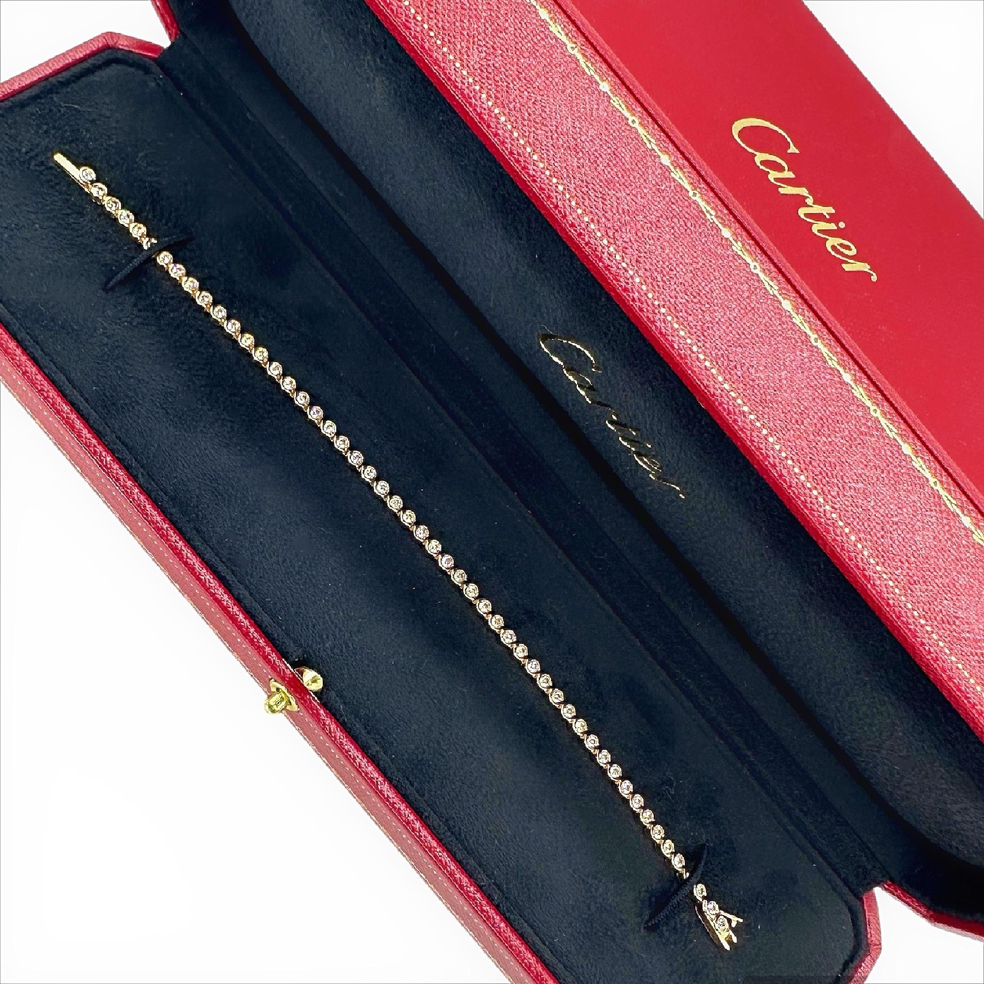 CARTIER C De Cartier Diamant-Tennisarmband aus 18 Karat Roségold 1,56 tcw für Damen oder Herren