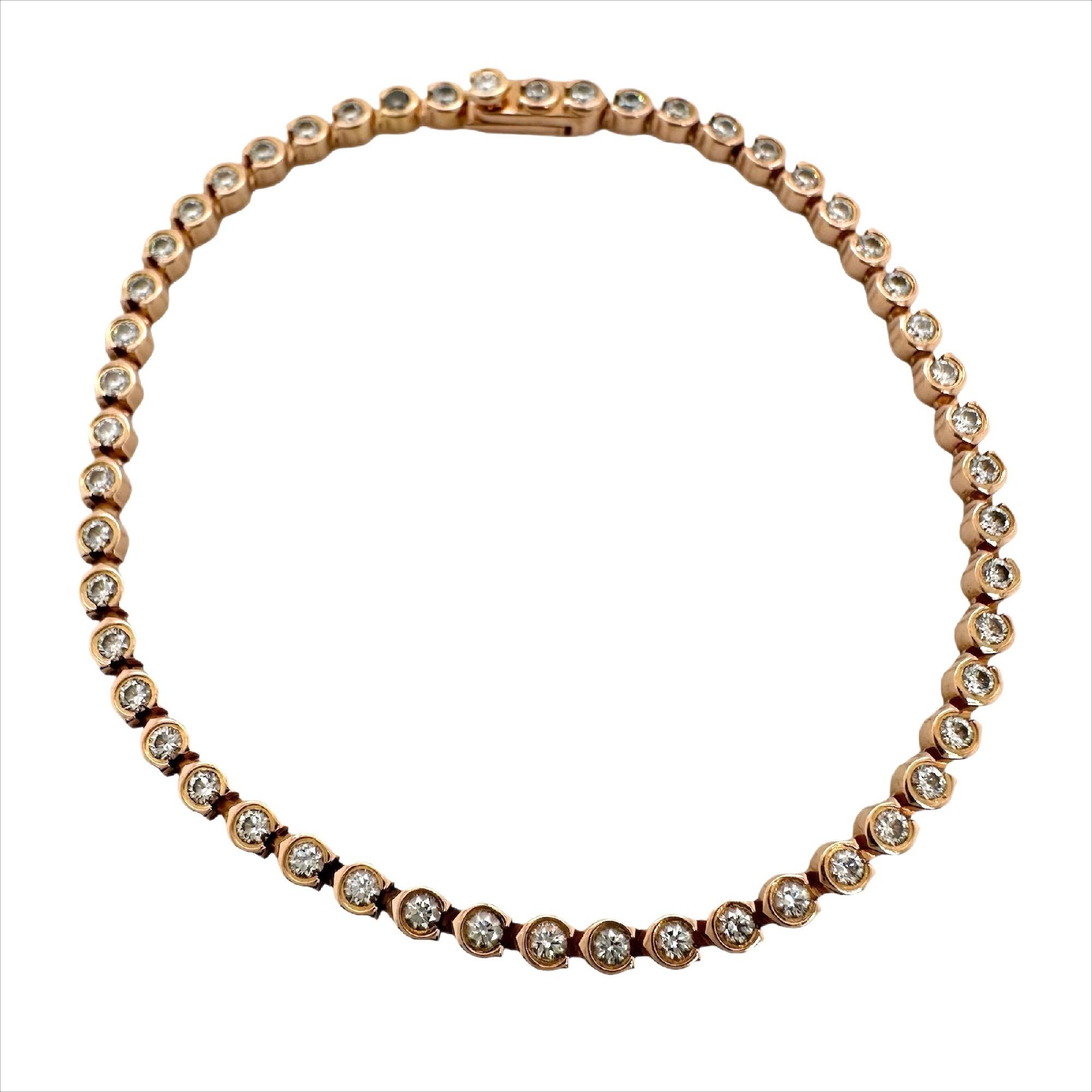 CARTIER C De Cartier Diamant-Tennisarmband aus 18 Karat Roségold 1,56 tcw 2