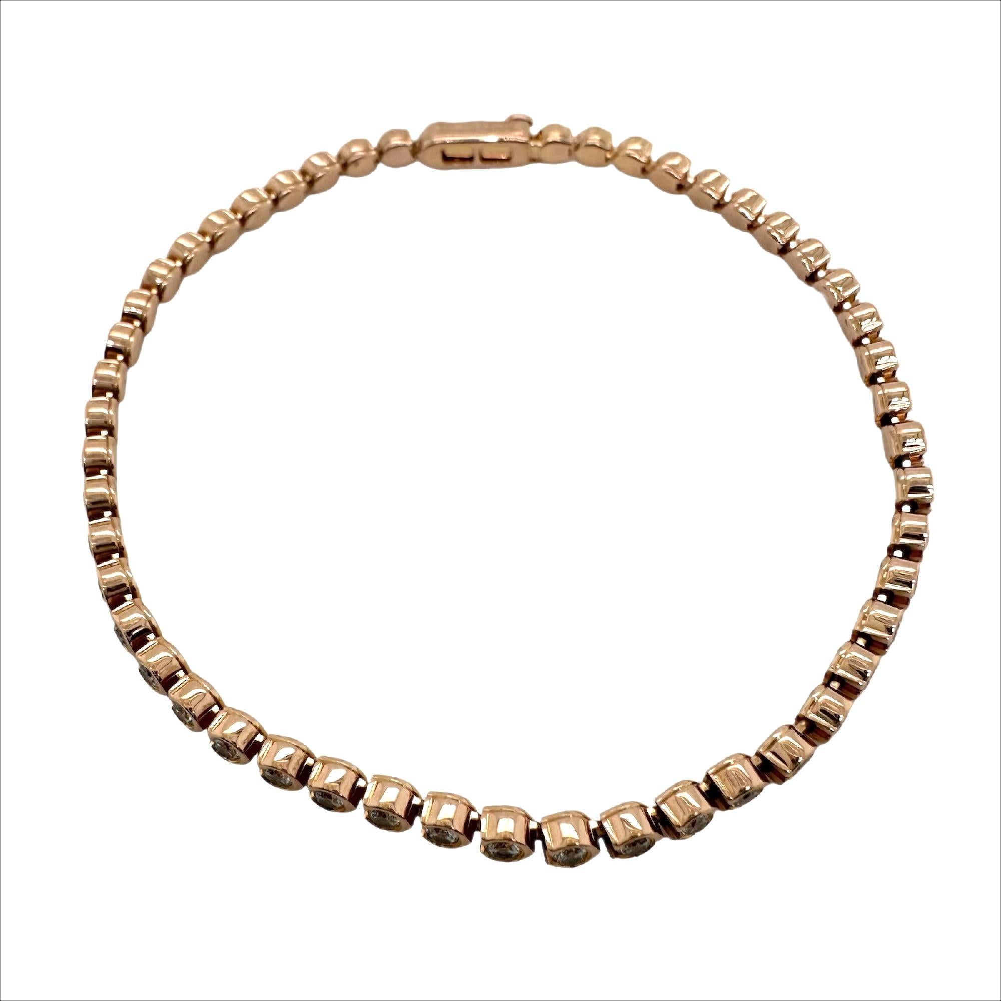 CARTIER C De Cartier Diamant-Tennisarmband aus 18 Karat Roségold 1,56 tcw 3
