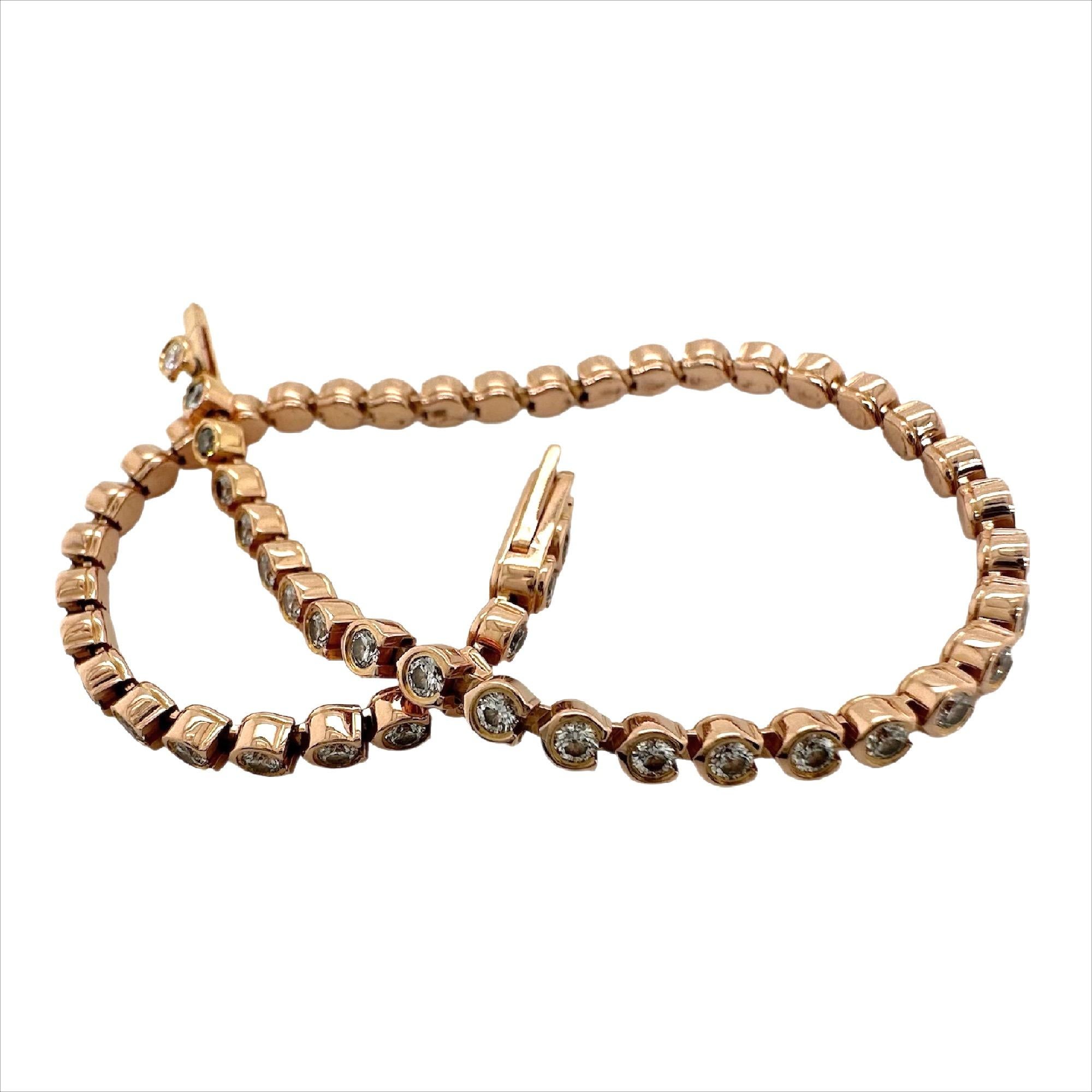 CARTIER C De Cartier Diamant-Tennisarmband aus 18 Karat Roségold 1,56 tcw 5