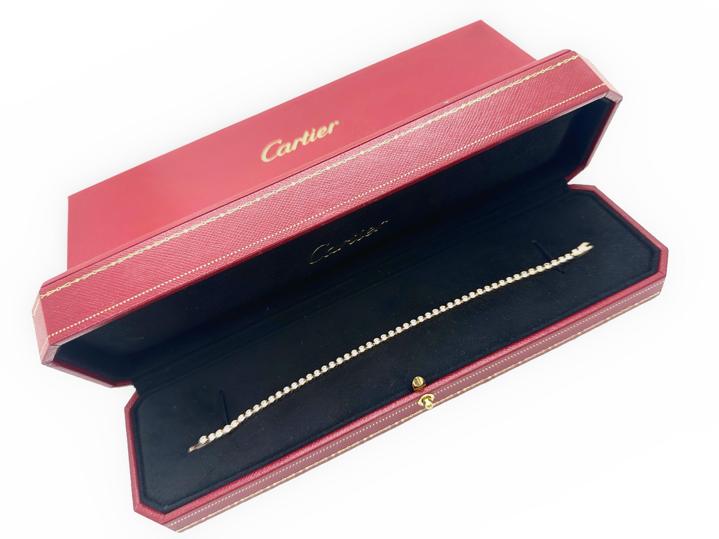Round Cut CARTIER C De Cartier Diamond Tennis Bracelet 18kt Rose Gold