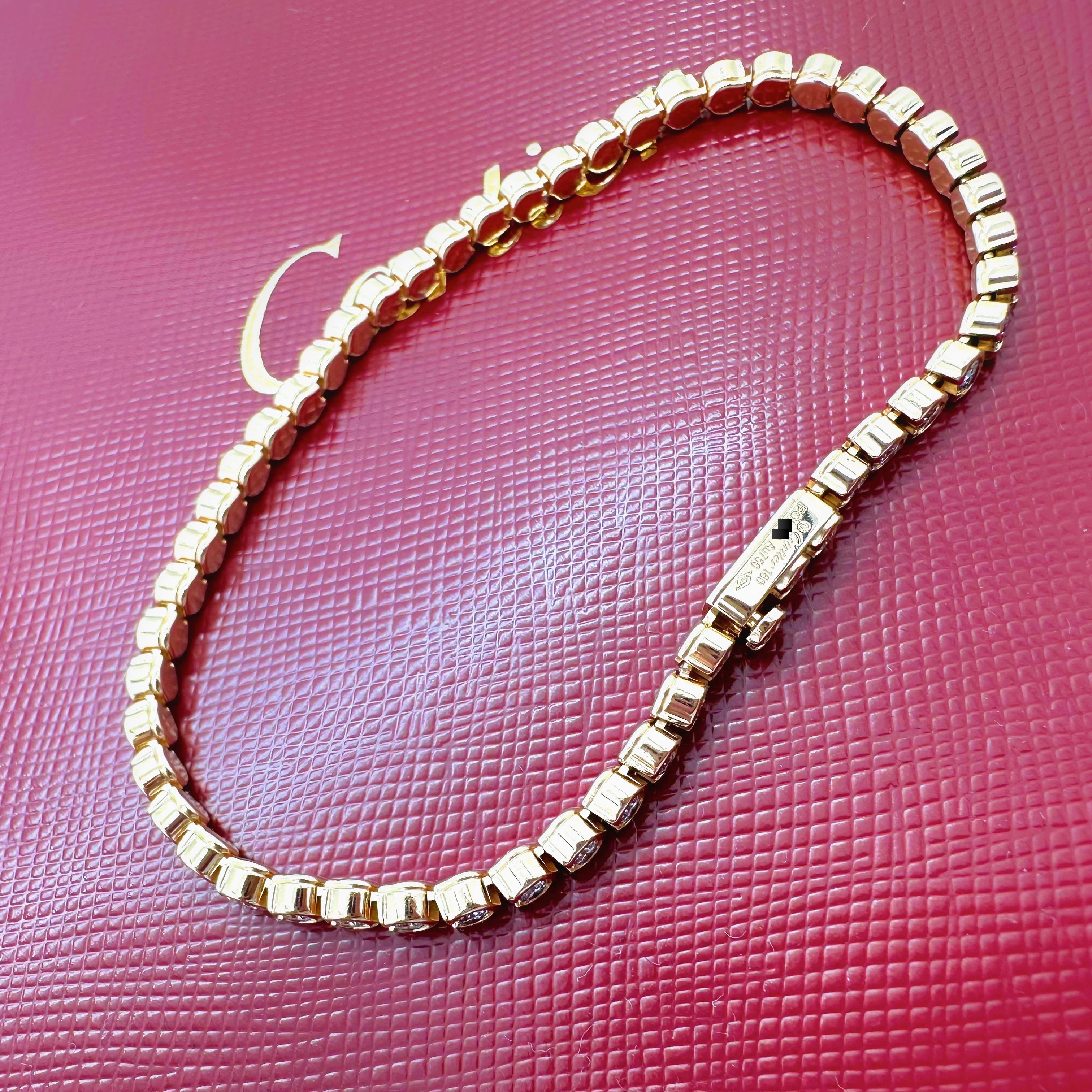 Women's or Men's CARTIER C De Cartier Diamond Tennis Bracelet 18kt Rose Gold