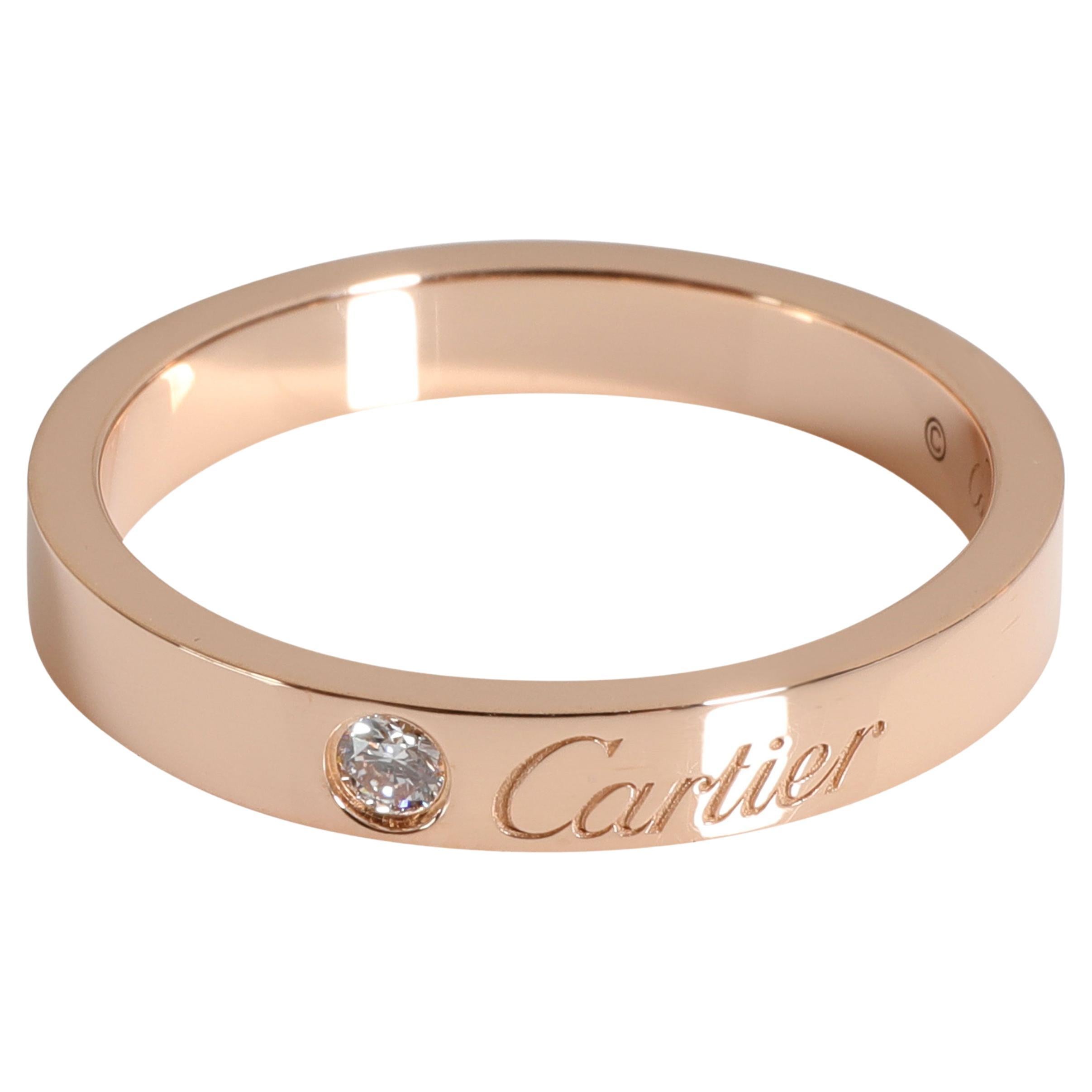 Cartier C De Cartier Diamond Wedding Band in 18k Rose Gold 0.03 CTW