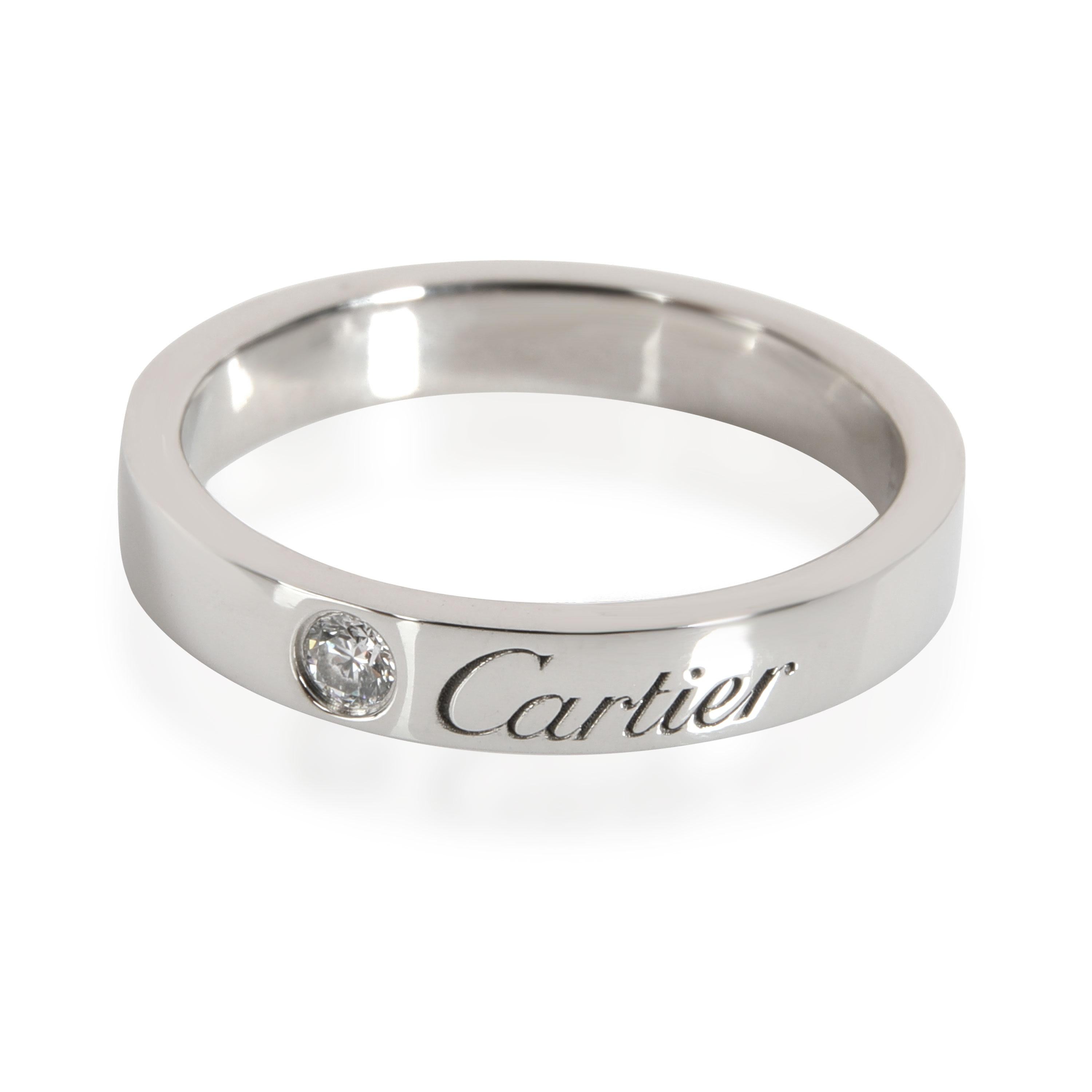 Cartier C de Cartier Diamond Wedding Band in Platinum 0.03 CTW For Sale ...