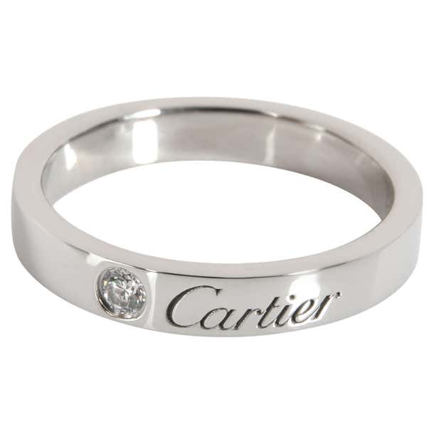 Cartier C de Cartier Diamond Wedding Band in Platinum 0.03 CTW For Sale ...