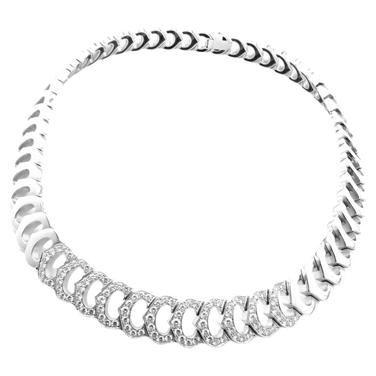 Cartier C De Cartier Diamond White Gold Link Necklace For Sale at 1stDibs |  cartier c necklace, c de cartier necklace, cartier chain price