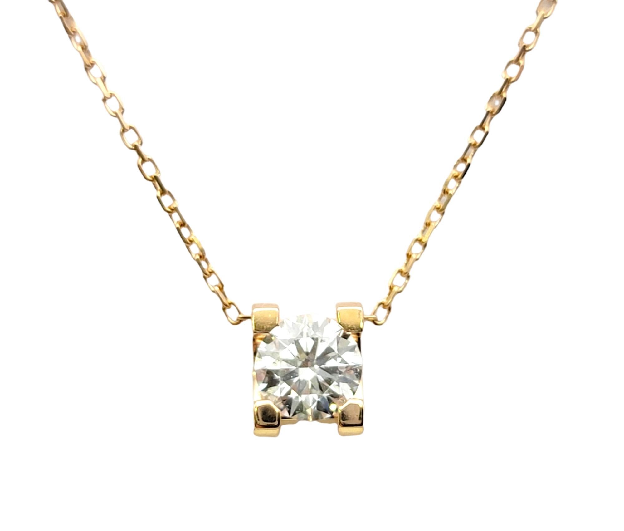  Cartier C de Cartier, collier solitaire en or rose 18 carats avec diamants certifiés GIA F/VS1 Pour femmes 